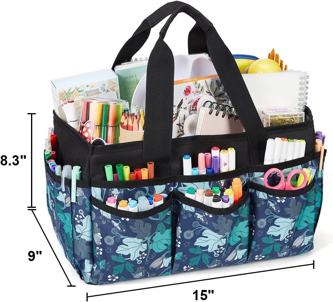 Craft Organizer Tote Bag, Art Caddy Organizer with Handles,Multi-Functional Craft Caddy for Sewing & Scrapbooking Supplies,Travel Art Box JOSIVIKY (White) - Image 4